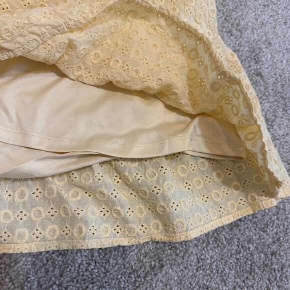 LC Lauren Conrad small eyelet faux wrap ruffle belted dress D4 2411 - Picture 7 of 12